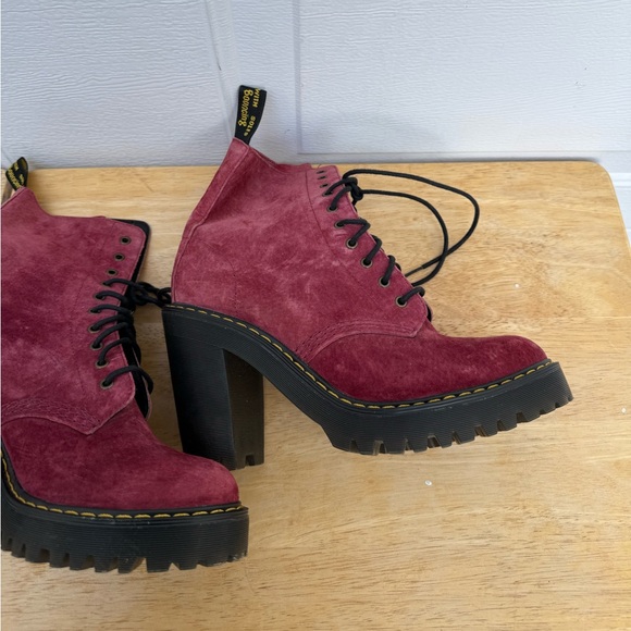 Dr Martens Kendra Boots Wine Red Sz 7 - Picture 15 of 15